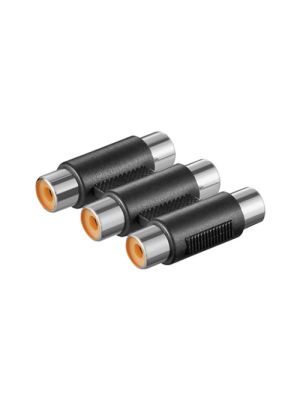 Cinch-Verbinder, 3-Kanal, schwarz Cinch-Buchse/Cinch-Buchse