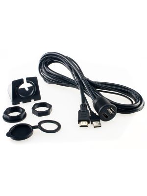 HDMI und USB Einbaubuchse,inkl.Aufbau-Halterung z.b. für DVD-Player,Radios mit HDMI und USB