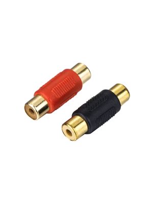 2x Cinch-Stoßverbinder Buchse-Buchse (rot/schwarz)