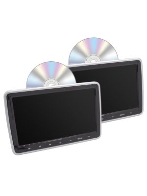 25,65cm (10,1 Zoll) LED-TFT Kopfstützenmonitor-Set mit DVD-Player, 1280x600px, HDMI, USB, SD, Cinch (12V, Paar)