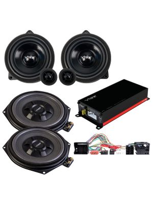 VIBE OPTISOUNDBMWFXAMP Aktives 3-Wege Plug&Play Lautsprecher / Subwoofer + 4-Kanal 260W Verstärker Sound Upgrade BMW F-Serie