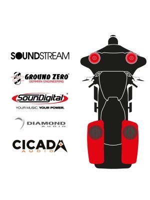 maxxcount BIKE SoundKit 2F2R8RL/OEM/SG14+ OEM passend für Harley-Davidson® Street Glide™ ab 2014