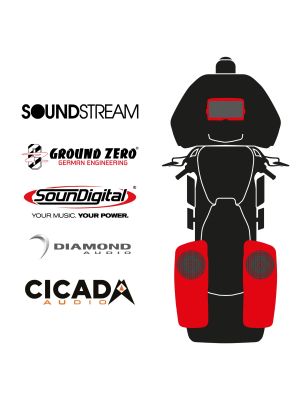 maxxcount BIKE SoundKit 2R8RL/MSR/RG14+ mit/ohne SoundStream Radio passend für Harley-Davidson® Road Glide™ ab 2014