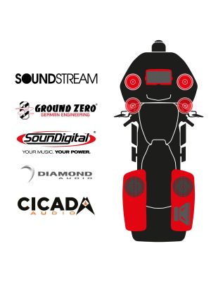 maxxcount BIKE SoundKit 4F2R8RLSUB/MSR/RG14+ mit/ohne SoundStream Radio passend für Harley-Davidson® Road Glide™ ab 2014