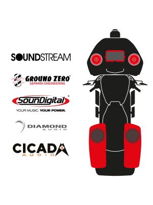maxxcount BIKE SoundKit 2F2R8RL/MSR/RG14+ mit/ohne SoundStream Radio passend für Harley-Davidson® Road Glide™ ab 2014