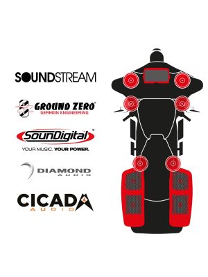 maxxcount BIKE SoundKit 4F2TP4RRL/MSR/SG98+ passend für Harley-Davidson® Street Glide™ ab 1998