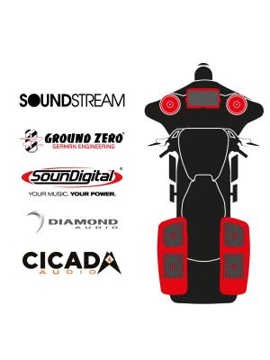 maxxcount BIKE SoundKit 2F4RRL/MSR/SG14+ mit/ohne SoundStream Radio passend für Harley-Davidson® Street Glide™ ab 2014