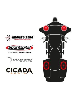 maxxcount BIKE SoundKit 2F2RLA/OEM/CVOSG14+ passend für Harley-Davidson® CVO™ Street Glide™ / andere 5x7
